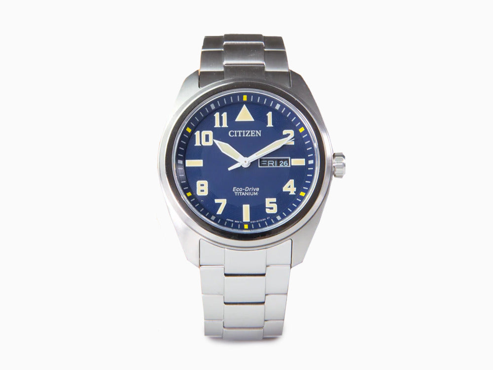 Reloj de Cuarzo Citizen Super Titanium, Eco Drive E101, 42 mm, Azul, BM8560-88L