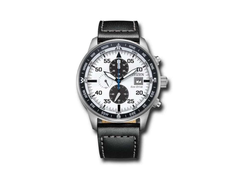 Reloj de Cuarzo Citizen OF Aviator, Blanco, 44 mm,10 atm, CA0880-07A