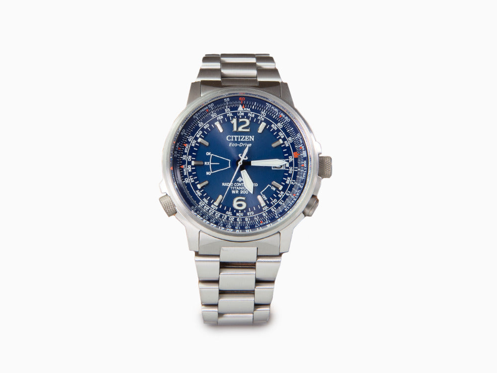 Reloj de Cuarzo Citizen Radio Controlled Pilot Super Titanium, Azul, CB0230-81L