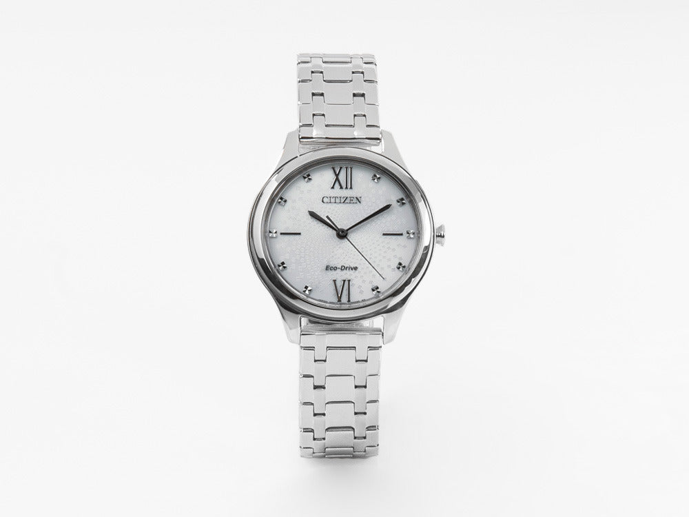 Reloj de Cuarzo Citizen Lady OF, Eco Drive E031, 32 mm, 5atm, Blanco, EM0500-73A