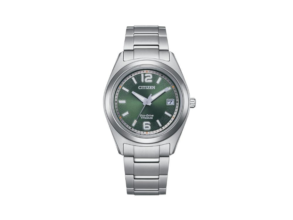 Reloj de Cuarzo Citizen Super Titanium, 34 mm, Verde, 5 atm, FE6151-82X