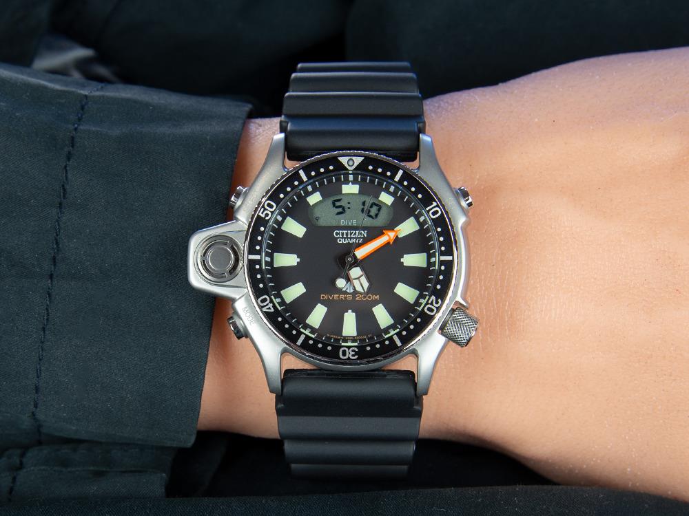 Reloj Citizen Promaster Aqualand I, 50.70 mm, Negro, 20 atm, JP2000-08E
