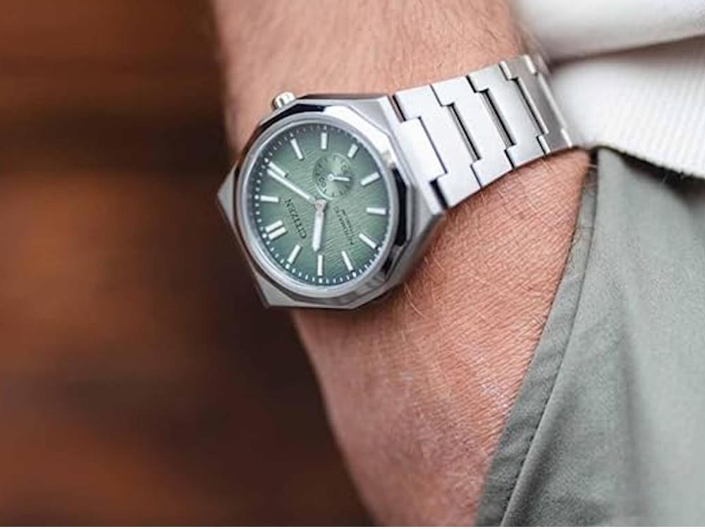 Reloj Citizen Super Titanium Zenshin 60, 40.5 mm, Verde, NK5020-58X