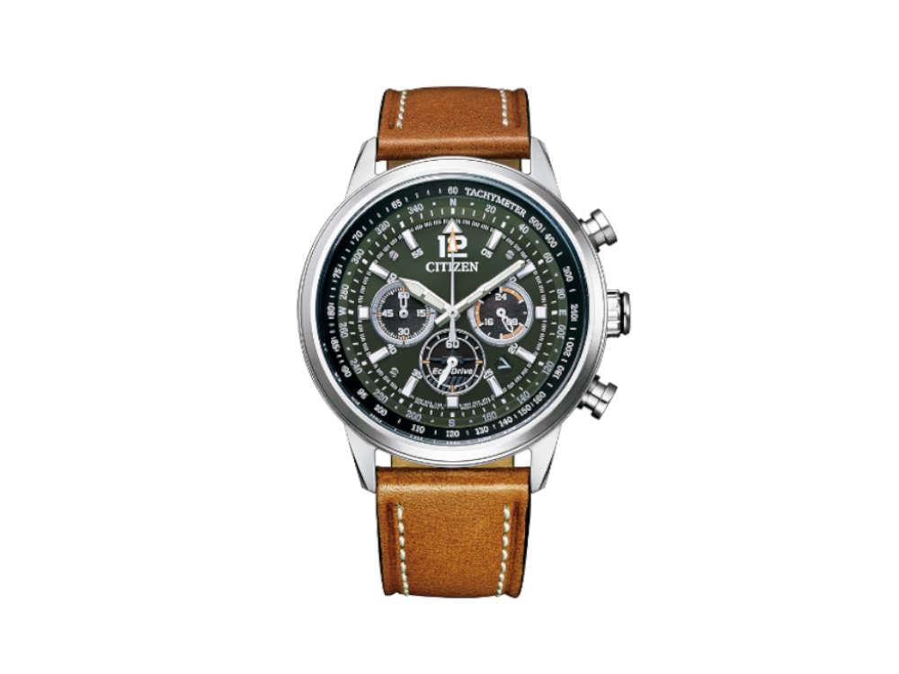 Reloj de Cuarzo Citizen OF Chrono, Verde, 44 mm, Correa de piel, CA4470-15X