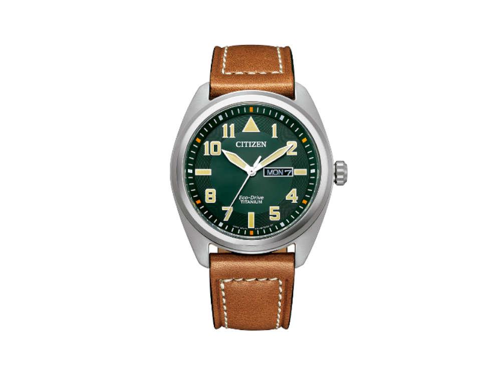 Reloj de Cuarzo Citizen Super Titanium, Eco Drive E101, 42 mm, Verde, BM8560-11X