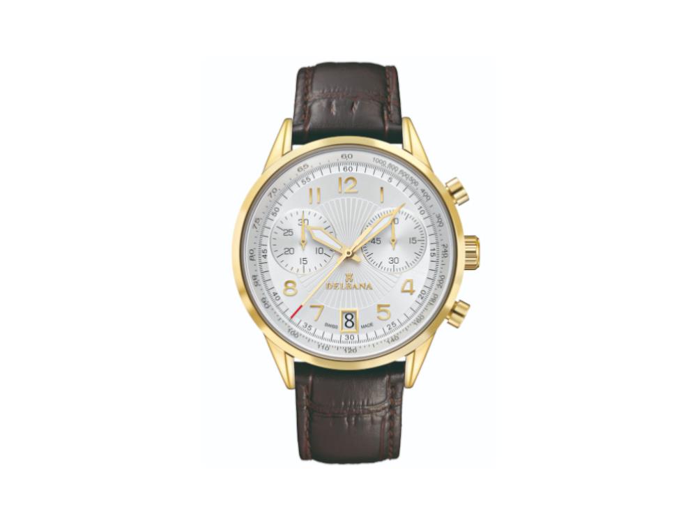 Reloj de Cuarzo Delbana Classic Retro Chronograph, PVD, 42 mm, 42601.672.6.064