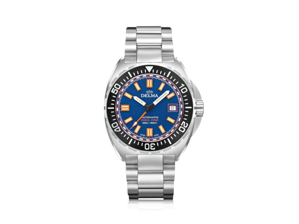 Reloj Automático Delma Diver Shell Star, Titanio, Azul, 41 mm, 32701.750.6.041