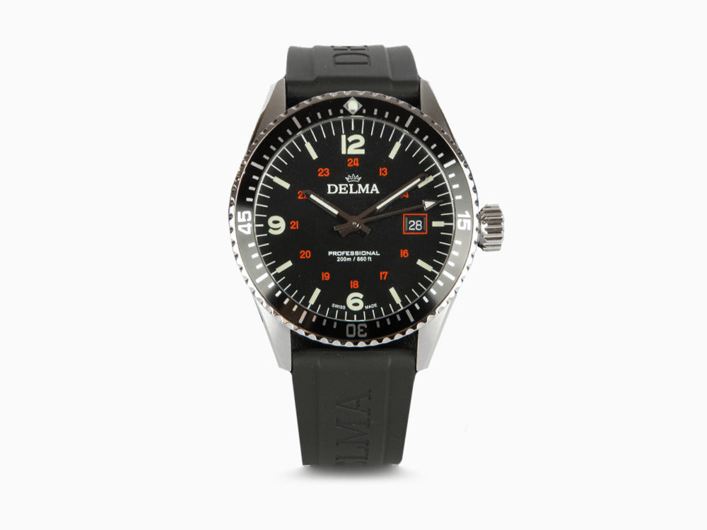 Reloj de Cuarzo Delma Diver Cayman Field, Negro, 42 mm, 5 atm , 41501.708.6.034