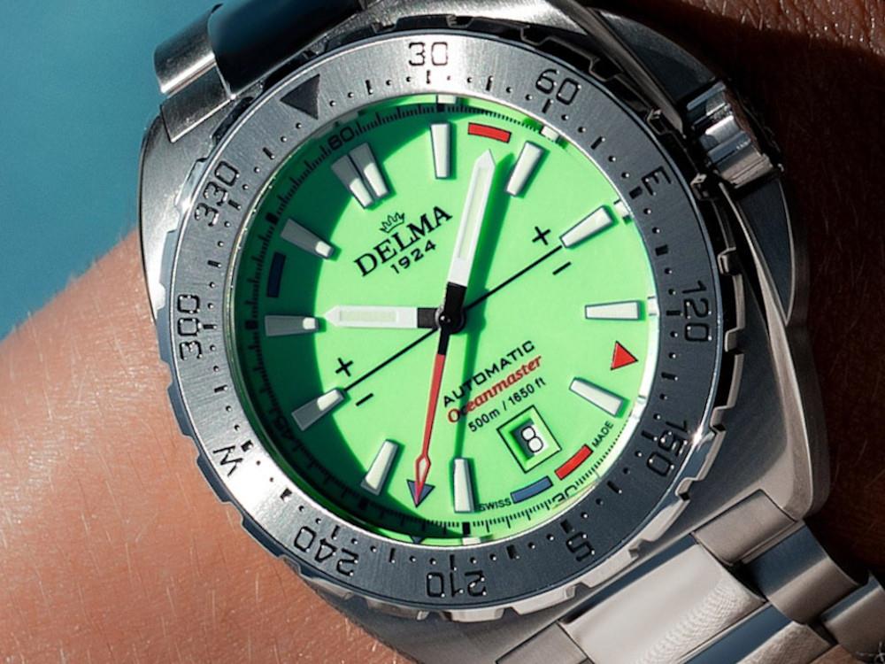 Reloj Automático Delma Diver Oceanmaster Lume, Verde, 44 mm, 41701.670.6.149