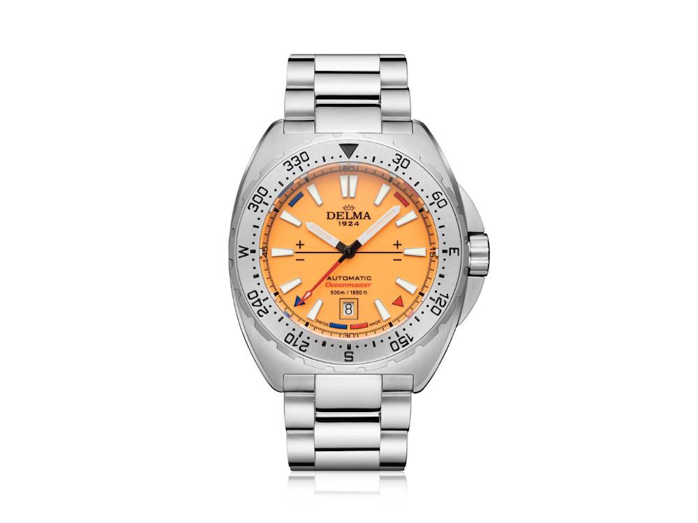 Reloj Delma Diver Oceanmaster Lume, Naranja, 44 mm, 41701.670.6.159