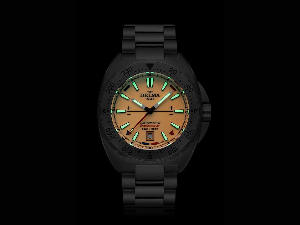 Reloj Delma Diver Oceanmaster Lume, Naranja, 44 mm, 41701.670.6.159