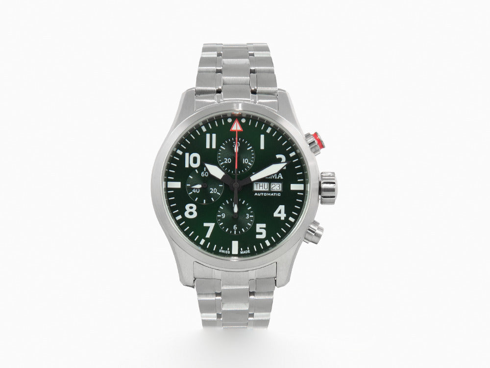 Reloj Automático Delma Aero Commander, Verde, 45 mm, Cronógrafo, 41702.580.6.149