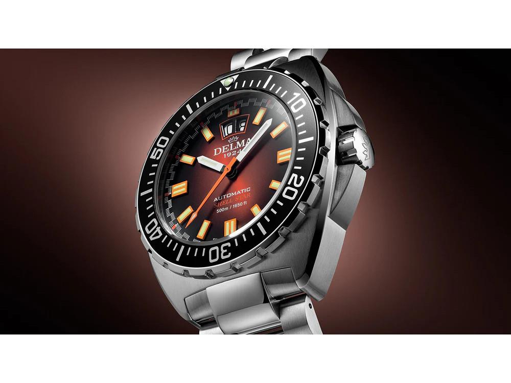 Reloj Automático Delma Shell Star Big Date, Marrón, 44 mm,  41703.736.6.091