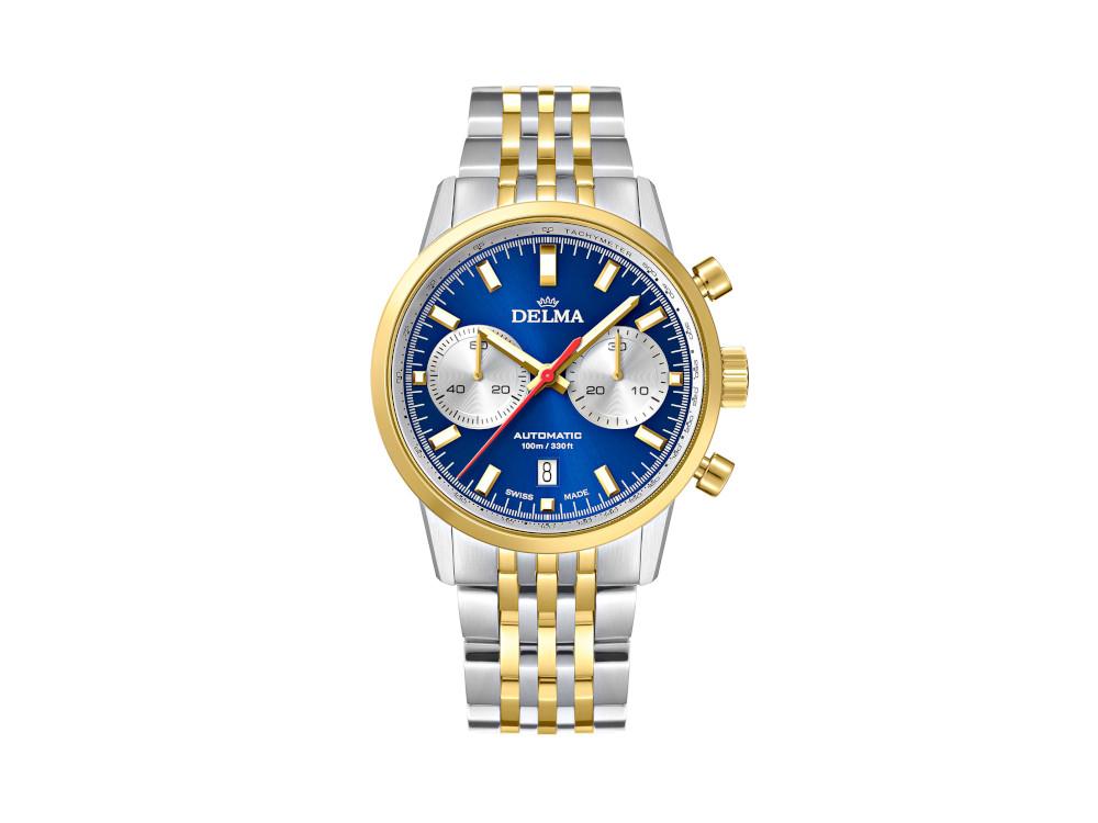 Reloj Automático Delma Racing Continental, PVD Oro, Azul, 42 mm, 52701.702.6.041