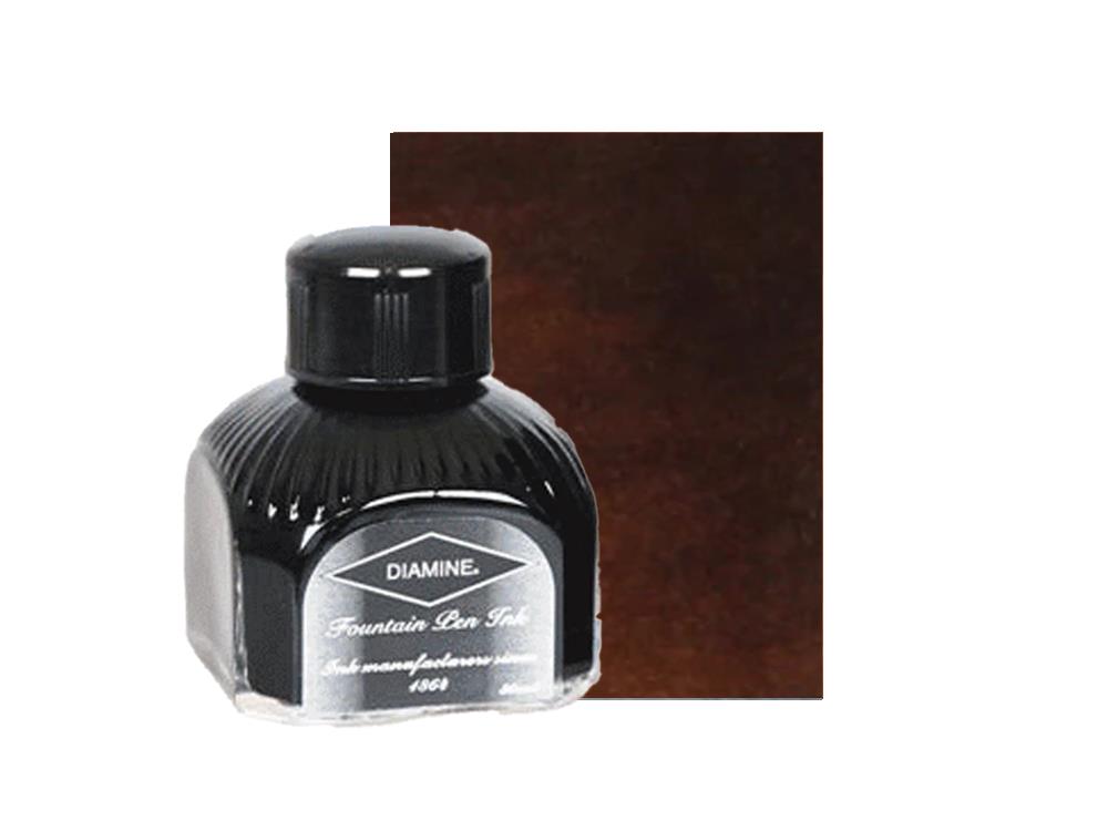 Tintero Diamine Chocolate Brown, 80ml, Botella de cristal italiano