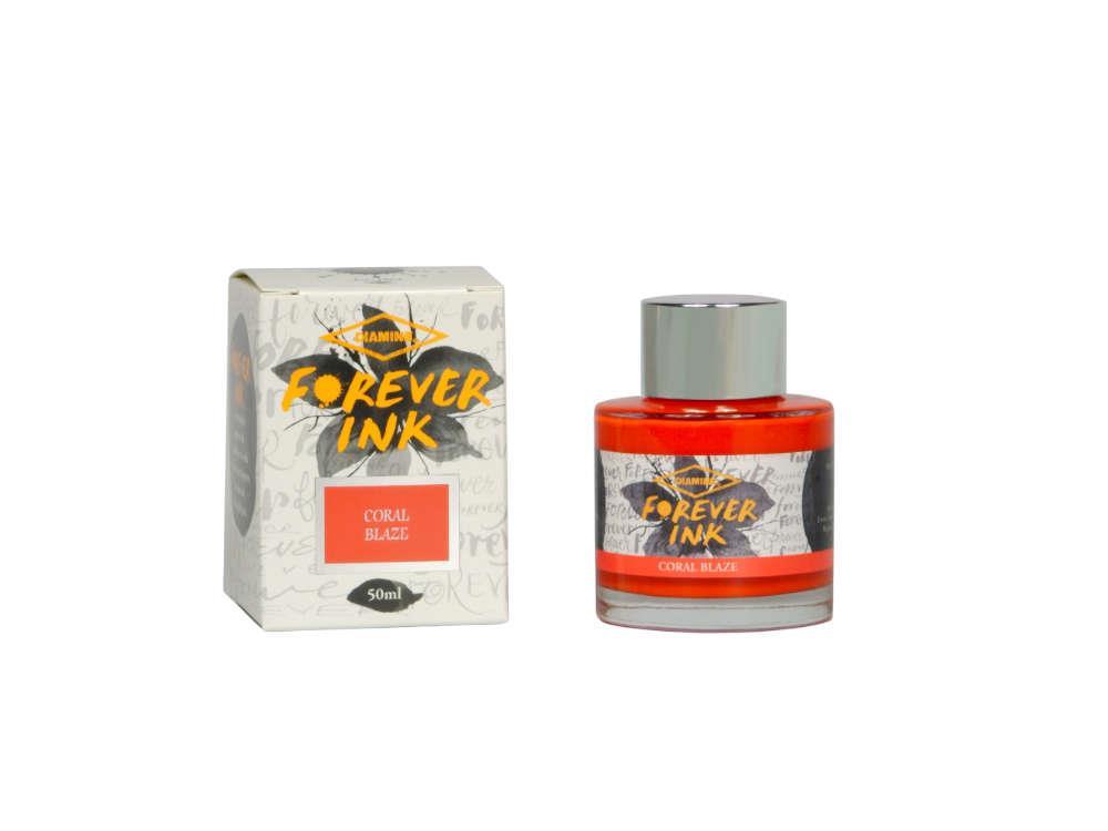 Tintero Diamine Forever Ink Collection-Tinta Permanente, Coral Blaze, 50ml