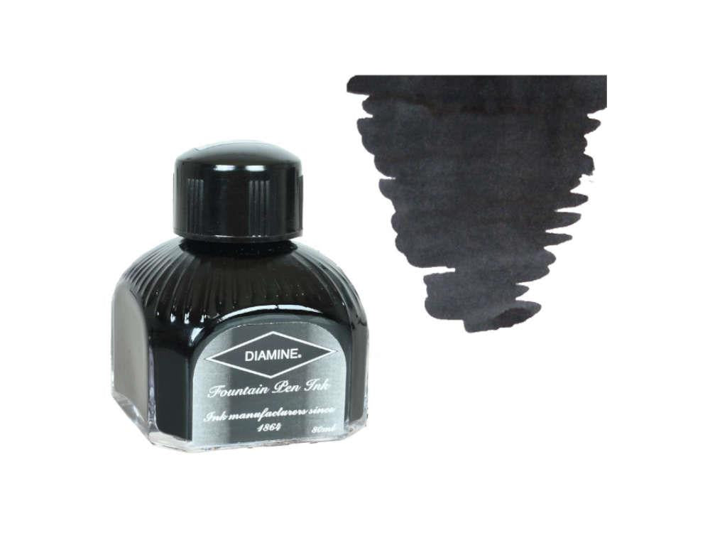 Tintero Diamine Quartz Black, 80ml. Cristal italiano