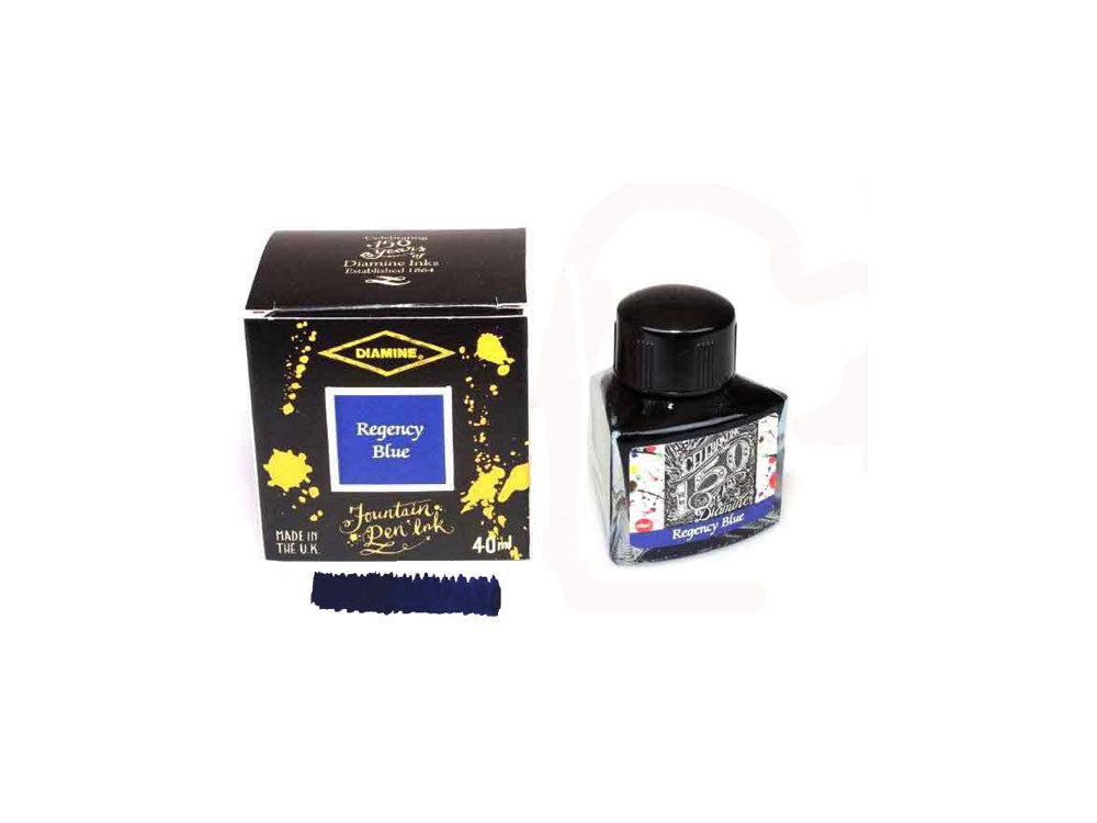 Tintero Diamine 1864 Regency Blue, 150 Aniversario, 40ml, Cristal