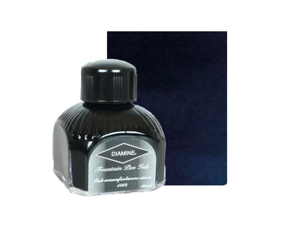 Tintero Diamine Blue Black, 80ml. Botella de cristal italiano