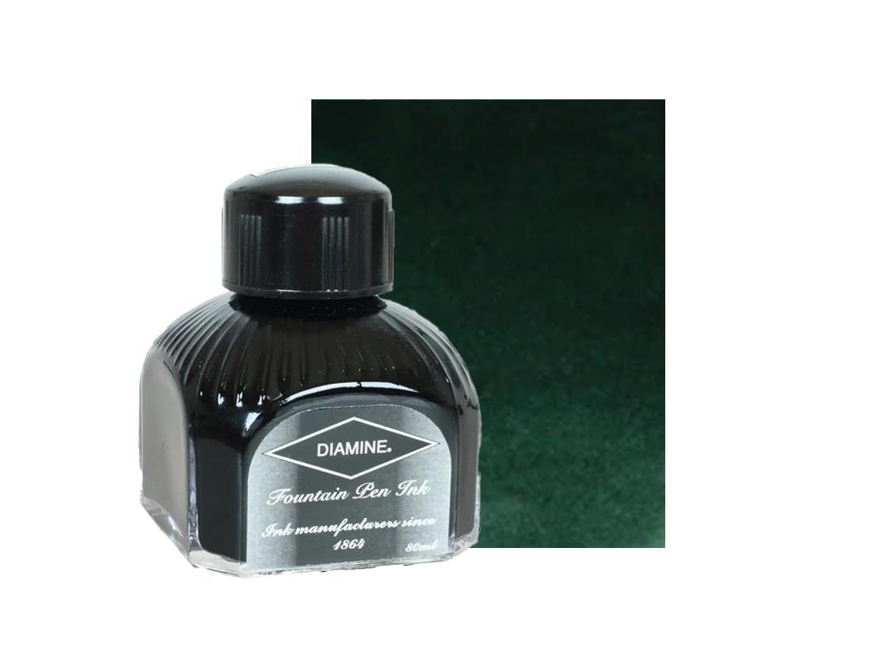 Tintero Diamine Green Black, 80ml, Botella de cristal italiano