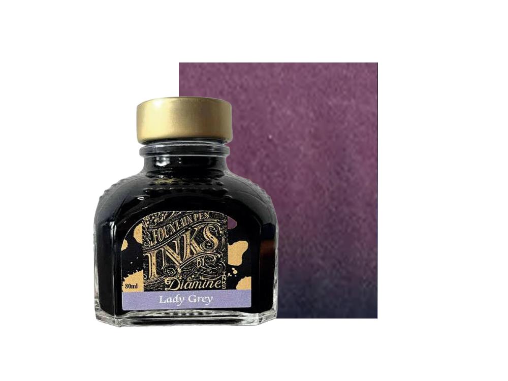 Tintero Standard Lady Grey Diamine, 80ml., Morado, Cristal