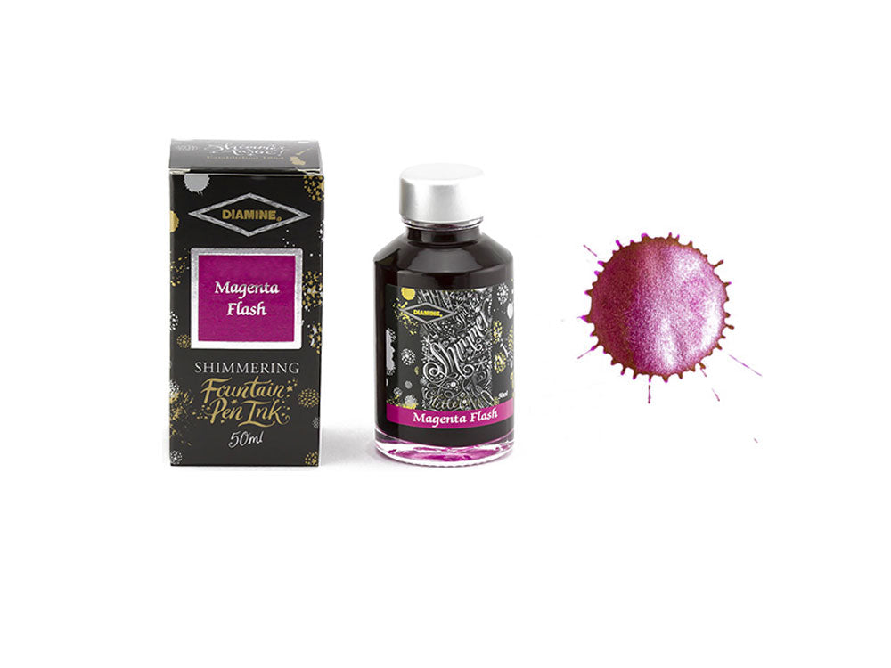 Tintero Diamine Shimmering Magenta Flash, 50ml, Cristal