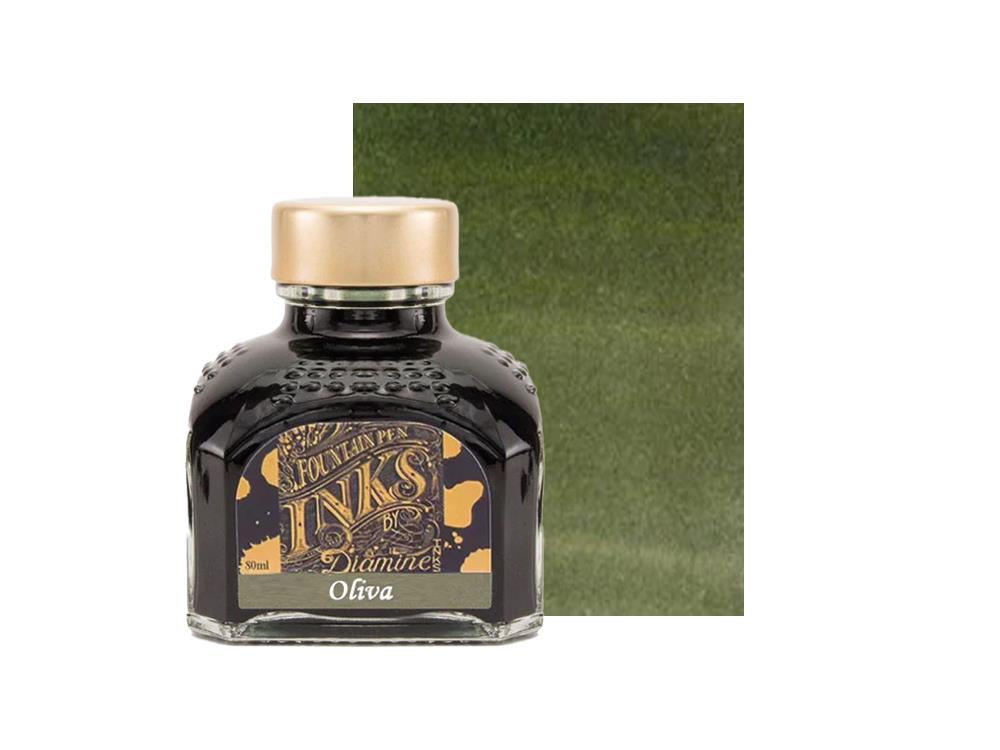 Tintero Diamine Oliva, 80ml., Cristal, Edición Especial