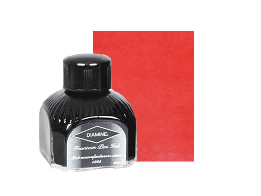 Tintero Diamine, 80ml., Passion Red, Botella de cristal italiano