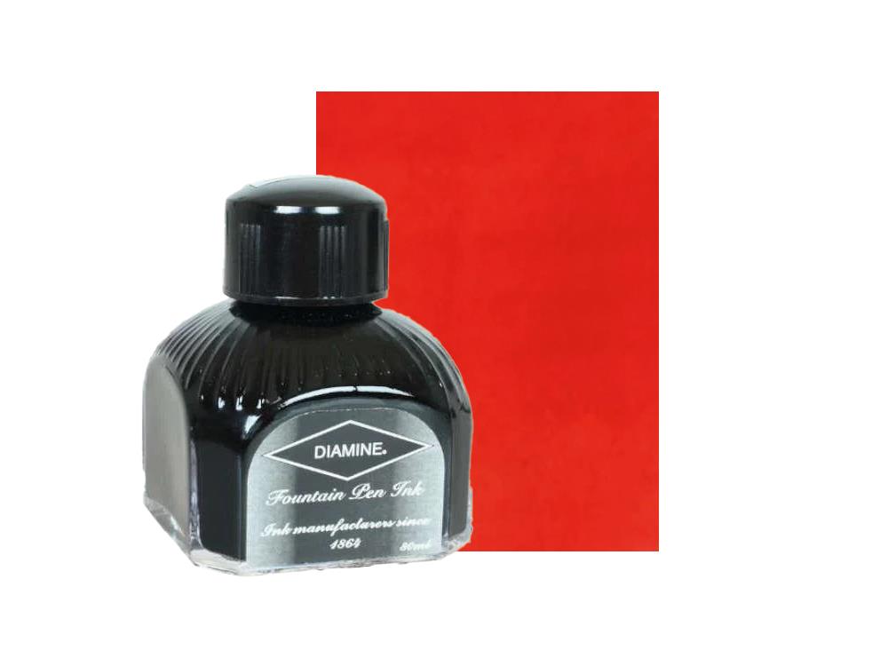 Tintero Diamine Poppy Red, 80ml., , Botella de cristal italiano