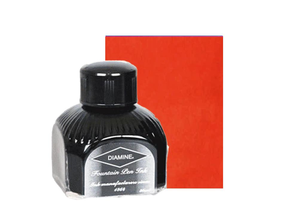 Tintero Diamine Vermillion, 80ml, Botella de cristal italiano