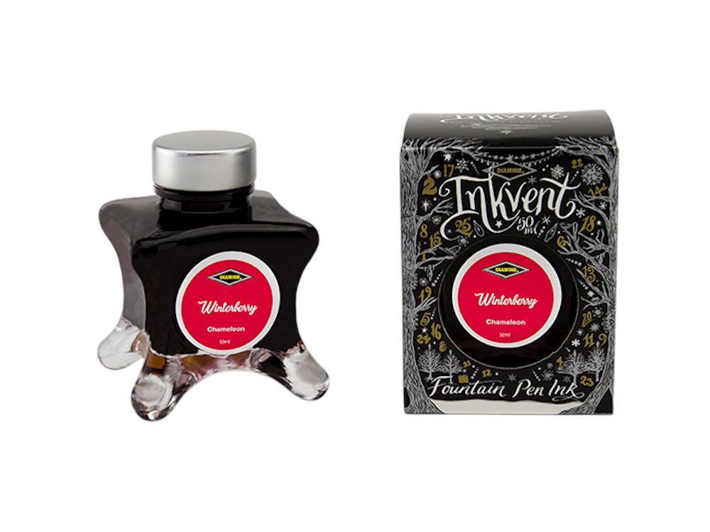 Tintero Diamine Ink Vent Black Chamaelon Winterberry, 50ml, Rojo