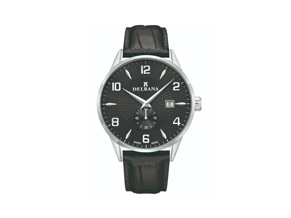 Reloj de Cuarzo Delbana Classic Retro, Negro, 42 mm, Piel, 41601.622.6.034