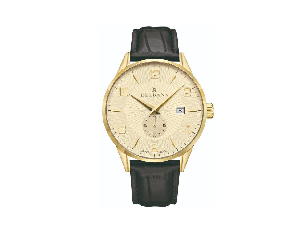 Reloj de Cuarzo Delbana Classic Retro, Oro, 42 mm, Piel, 42601.622.6.024