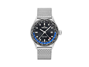 Reloj Automático Delma Diver Cayman Worldtimer, Negro, 42 mm, 41801.710.6.031