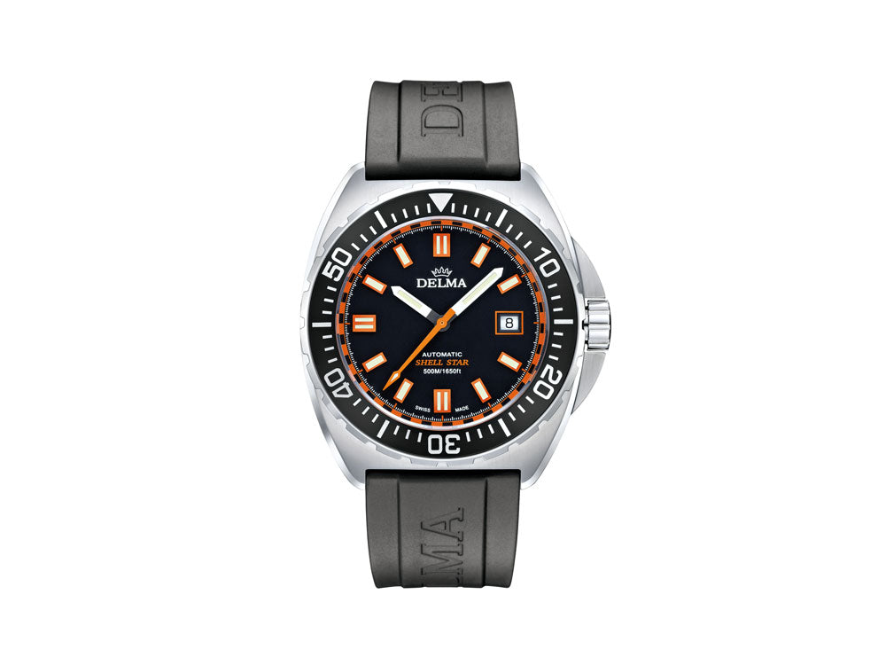 Reloj Automático Delma Diver Shell Star, Negro, 44 mm, 41501.670.6.031
