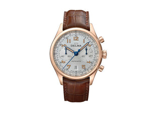 Reloj Automático Delma Heritage Chronograph, Plata, 43 mm, E.L., 43601.730.6.062