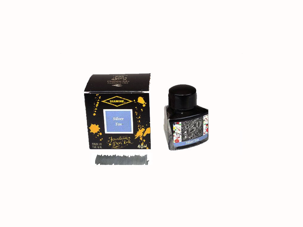 Tintero Diamine 1864 Silver Fox, 150 Aniversario, 40ml, Cristal