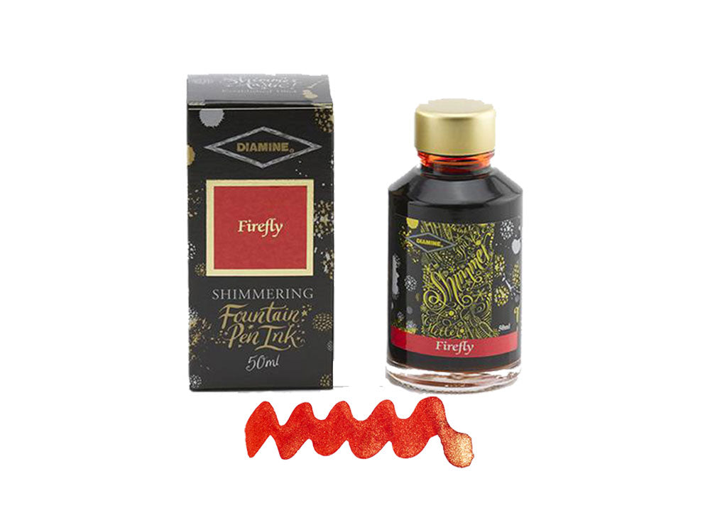 Tintero Diamine Shimmering Firefly, 50ml., Naranja, Cristal