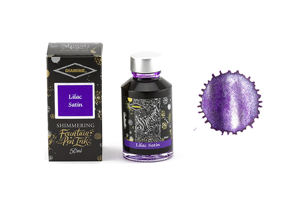 Tintero Diamine Shimmering Lilac Satin, 50ml, Violeta, Cristal