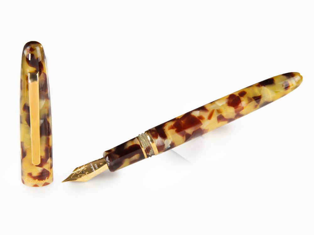 Pluma Estilográfica Esterbrook Estie Tortoise, Resina, PVD Oro, E136