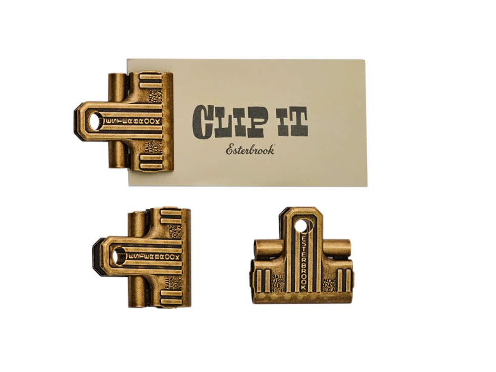 Set 3 Clips Eclipse Esterbrook, Metal, PVD Oro, Dorado, ECL-GOLD