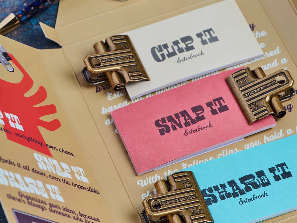 Set 3 Clips Eclipse Esterbrook, Metal, PVD Oro, Dorado, ECL-GOLD