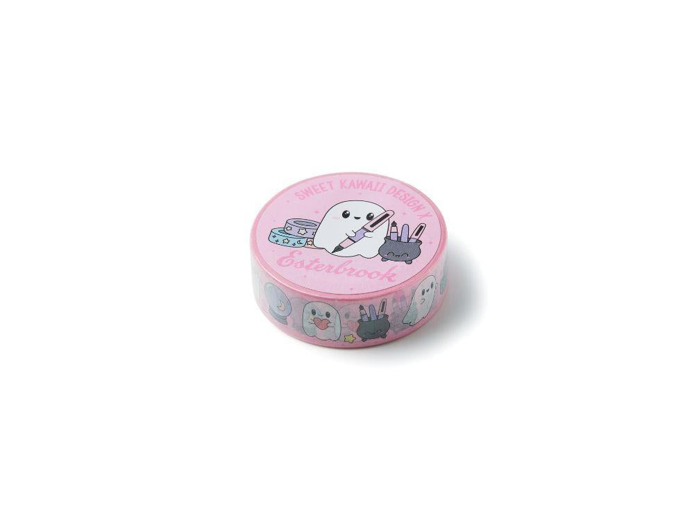 Washi Tape Esterbrook Pastel Halloween Pink Ghosts, Edición especial
