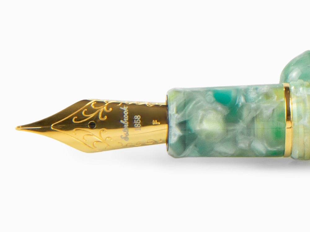 Pluma Estilográfica Esterbrook Estie Sea Glass, PVD Oro, ESG816