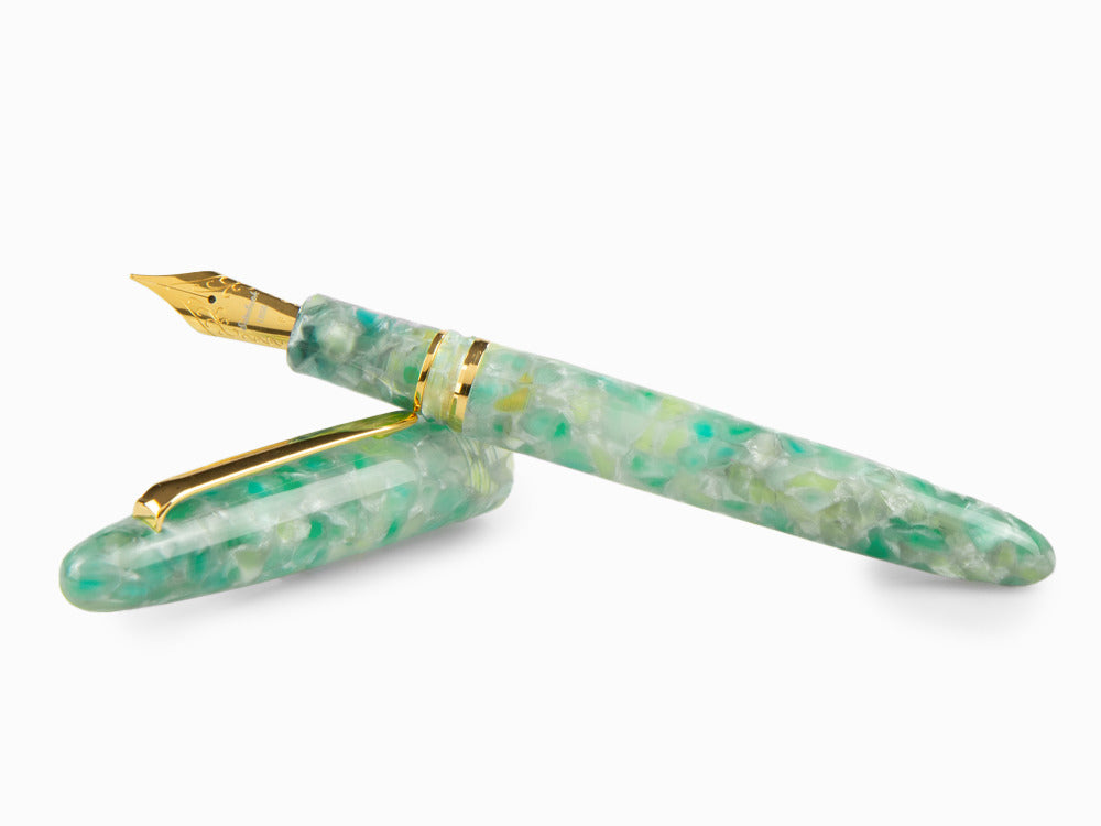 Pluma Estilográfica Esterbrook Estie Sea Glass, PVD Oro, ESG816