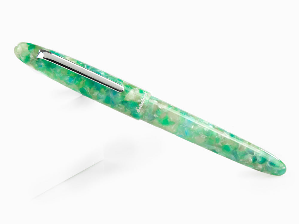Pluma Estilográfica Esterbrook Estie Sea Glass, Adornos Cromados, ESG836