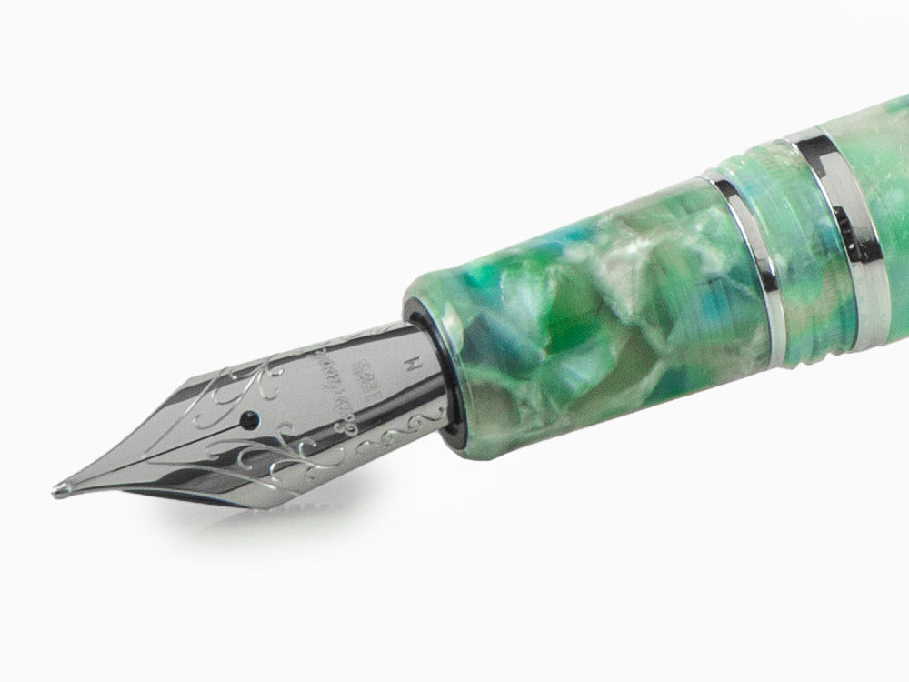 Pluma Estilográfica Esterbrook Estie Sea Glass, Adornos Cromados, ESG836