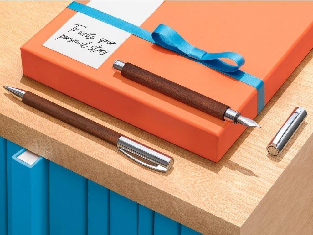 Pluma Estilográfica Faber-Castell Ambition Nogal, Madera, Metal, 148580