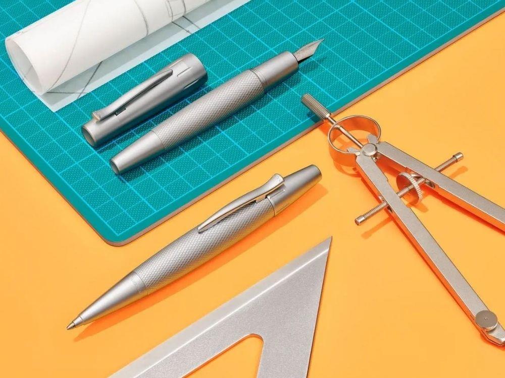 Bolígrafo Faber-Castell E-Motion, Metal, Plata, 148676