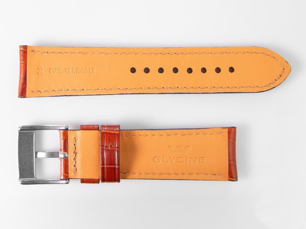 Glycine, Correa de piel, 24mm, Marrón, LBK7BH-24